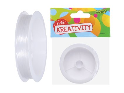 Lanko na korálky (silon) transparentní 0,6 mm, 14m, 6g