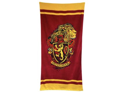 Osuška - ručník Harry Potter: Nebelvírský lev (75 x 150 cm) červená bavlna