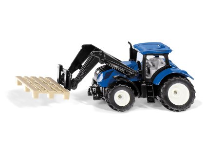 SIKU Blister - traktor New Holland s paletovými vidlemi a paletou
