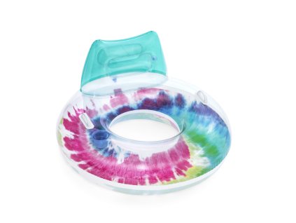 Nafukovací kruh/křeslo s úchyty Tie Dye, 118x117 cm