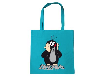 Shopping taška na rameno Krteček: OH! (38 x 42 cm) modrá bavlna