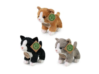 Plyšová kočka stojící 3 druhy 14 cm ECO-FRIENDLY