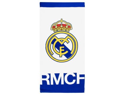 Ručník - osuška FC Real Madrid: Text a Hlavní Logo (70 x 140 cm)