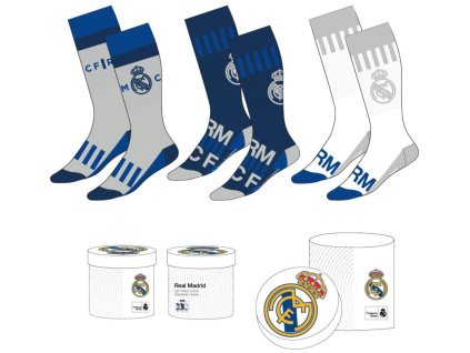 Set 3 párů pánských ponožek FC Real Madrid: Znaky a nápisy (velikost EU 38-45)