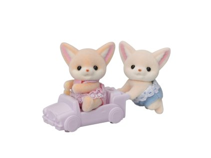 Dvojčata fenci s autíčkem