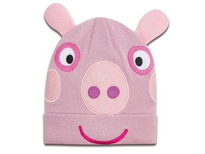 Zimní dětská pletená čepice Peppa Pig | Prasátko Pepa: Maskot (3-8 let)