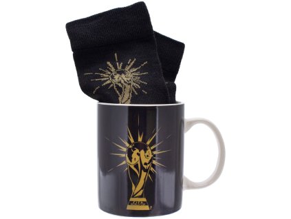 Dárkový set FIFA: Gold Logo hrnek-ponožky (objem 300 ml | EU 41-46)