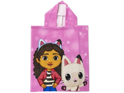 Dětský ručník - pončo Gabby's Dollhouse | Gábinin kouzelný domek: Gabby & Pandy (5,2 x 8 cm)