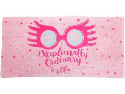 Osuška - ručník Harry Potter: Luna Lovegood (75 x 150 cm) růžový