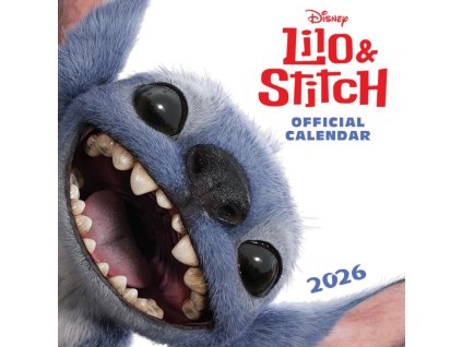 Oficiální nástěnný kalendář Disney 2026: Lilo & Stitch s plakátem (SQ 30,5 x 30,5 | 61 cm)
