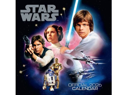 Oficiální nástěnný kalendář 2026 Star Wars | Hvězdné války: Classic s plakátem (SQ 30,5 x 30,5 | 61 cm)