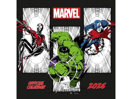 Oficiální nástěnný kalendář 2026 Marvel Studio s plakátem (SQ 30,5 x 30,5 | 61 cm)