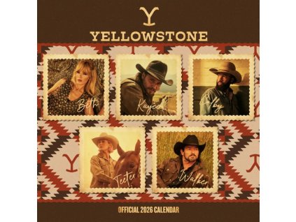Oficiální nástěnný kalendář 2026 Yellowstone s plakátem (SQ 30,5 x 30,5 | 61 cm)