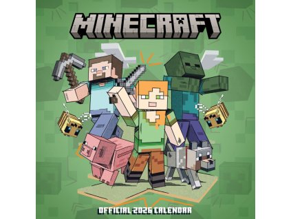 Oficiální nástěnný kalendář 2026 Minecraft s plakátem (SQ 30,5 x 30,5 | 61 cm)