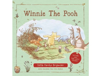 Oficiální nástěnný kalendář - organizér Disney 2026: Medvídek Pú (SQ 30,5 x 30,5 | 61 cm)