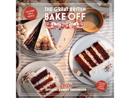 Oficiální nástěnný plánovací kalendář 2026 The Great British Bake Off se samolepkami (SQ 30,5 x 30,5 | 61 cm)