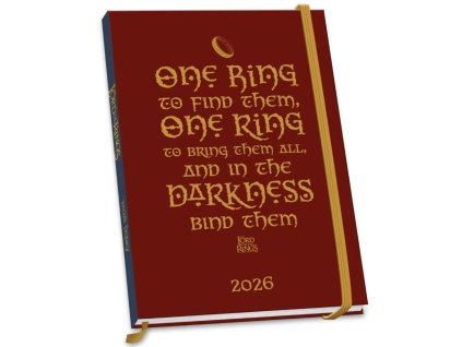 Diář 2026 The Lord Of The Rings | Pán prstenů: Jeden prsten (A5 15 x 21,5 x 1,5 cm)