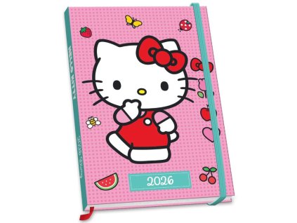 Diář 2026 Hello Kitty: Růžová (A5 15 x 21,5 x 1,5 cm)