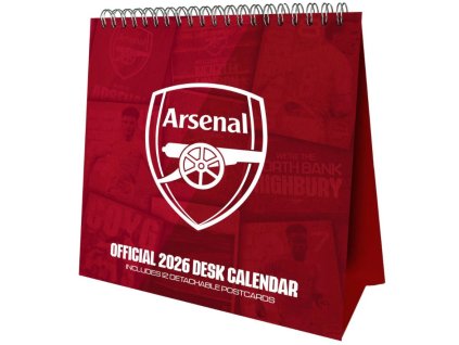 Oficiální stolní kalendář 2026 FC Arsenal (16 x 17,5 cm)
