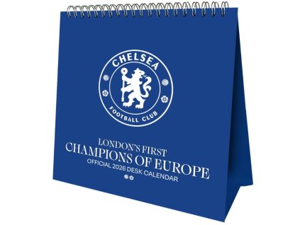 Oficiální stolní kalendář 2026 FC Chelsea (16 x 17,5 cm)