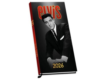 Slim diář 2026 Elvis Presley (8,3 x 16,5 x 1,5 cm)