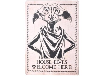 Plechová dekorativní cedule A5 na zeď Harry Potter: Dobby (14,8 x 21 cm)