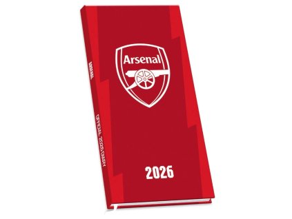 Slim diář 2026 FC Arsenal (8,3 x 16,5 x 1,5 cm)