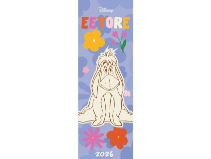 Oficiální nástěnný kalendář 2026 Disney: Medvídek Pú - Ijáček (14,4 x 42 cm)