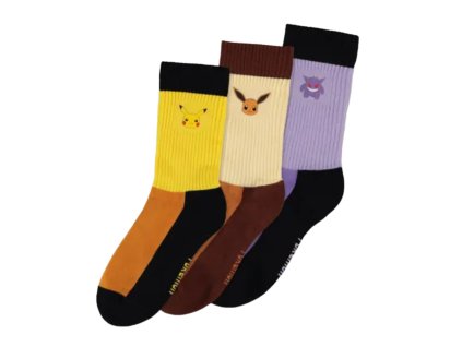 Set 3 párů pánských ponožek Pokémon: Skupina