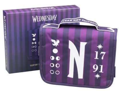 Kosmetická taška Netflix | Wednesday: Akademie Nevermore (20 x 25 x 9,5 cm)