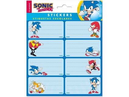 Poznámkové nálepky Nintendo | Sonic: Cartoon Characters Set 16 kusů (kus 8 x 4 cm | set 16 x 20 cm)