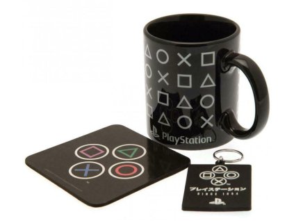 Dárkový set Playstation: Onyx hrnek-přívěsek-tácek (objem hrnku 315 ml)