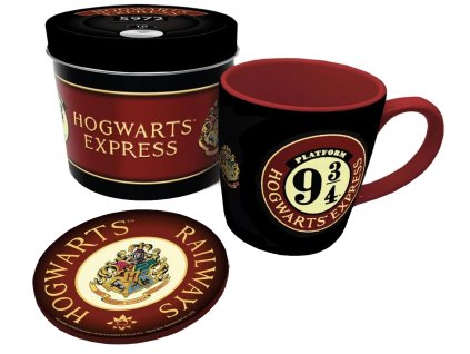 Dárkový set v plechové krabičce Harry Potter: Nástupiště 9 3/4 (objem hrnku 370 ml)