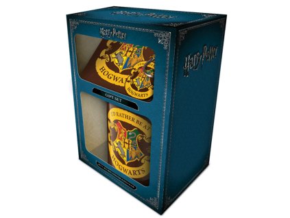 Dárkový set Harry Potter: Hogwarts hrnek-přívěsek-tácek (objem hrnku 315 ml)
