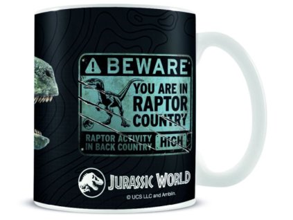 Bílý keramický hrnek Jurassic Park | Jurský park: Modrý (objem 325 ml)