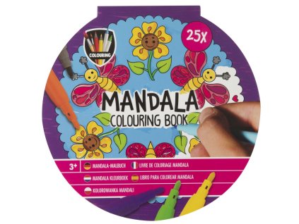 Kniha omalovánek Mandala 25 listů 15x15 cm