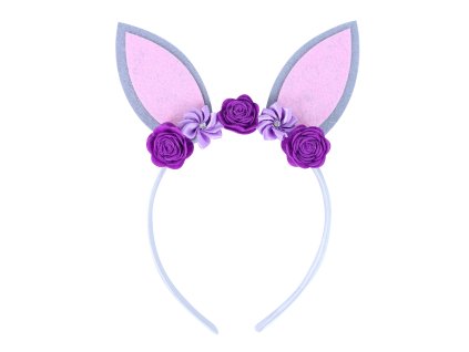 Čelenka fialová s ušima králíčka dětská