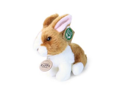 Plyšový králík bílo-hnědý sedící 16 cm ECO-FRIENDLY