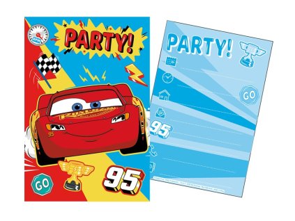Sada párty 5 pozvánek + 5 obálek Cars