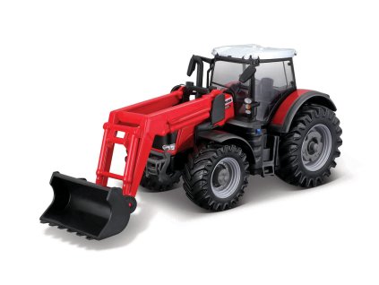 Bburago - FARMLAND, Traktor Massey Ferguson 8740S s předním nakladačem, 10cm