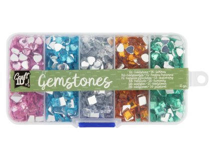 Sada barevných drahokamů v pořadači 55 gramů MIX