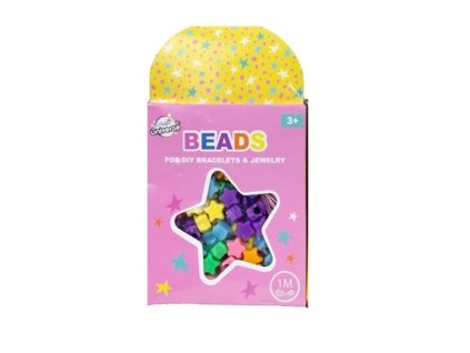 Sada korálků - hvězdičky + 1 metr provázek