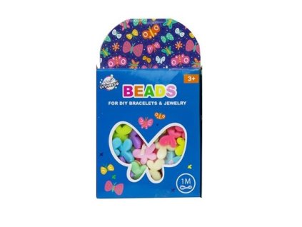 Sada korálků - motýlci + 1 metr provázek
