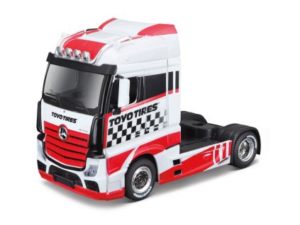 Bburago - Haulers custom cabs, M-B Actros Gigaspace, červeno-bílá, 1:43