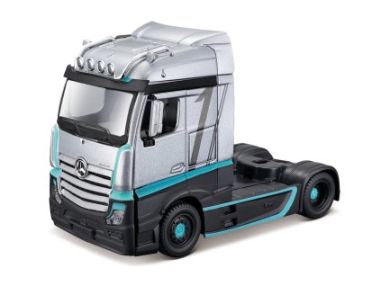 Bburago - Haulers custom cabs, M-B Actros Gigaspace, stříbrná, 1:43