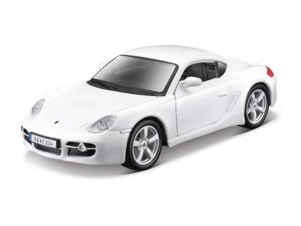 Bburago - Auta HOBBY, Porsche Cayman S, bílá, 1:32