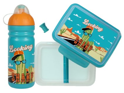 Kaktus láhev a svačinový box