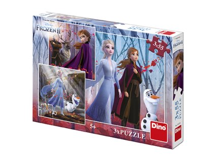 FROZEN II 3x55 Puzzle NOVÉ