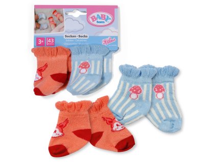 BABY born Ponožky pastelové (2 páry), 2 druhy, 43 cm