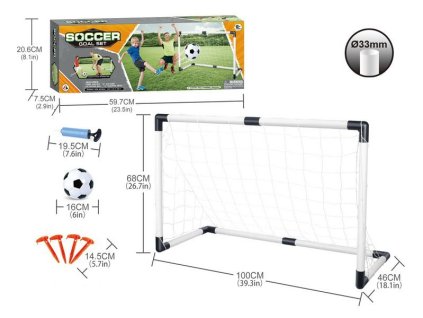 Fotbal set skládací branka 100x68 cm a míč